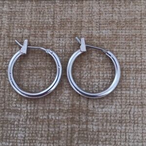Silver Tone Hoop Earrings